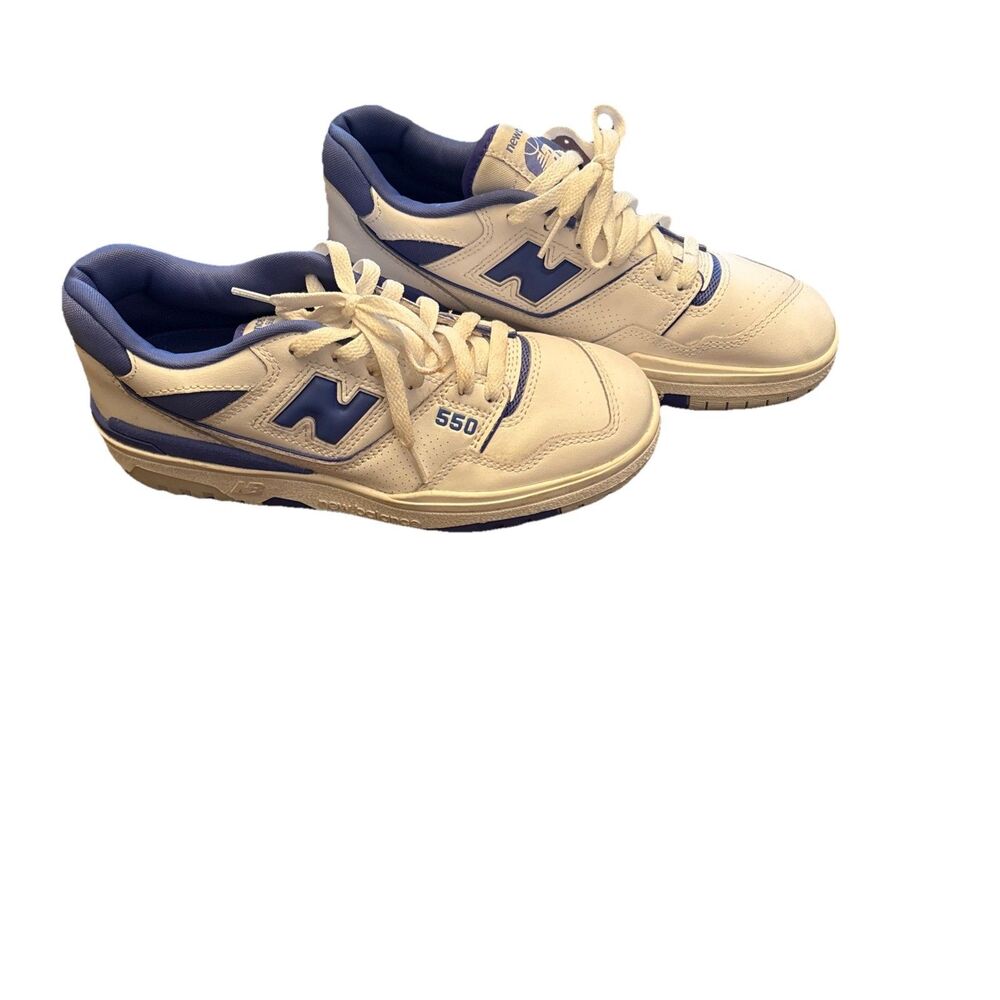 New Balance Women's White and Blue Trainers Women 8.5 Men 7
